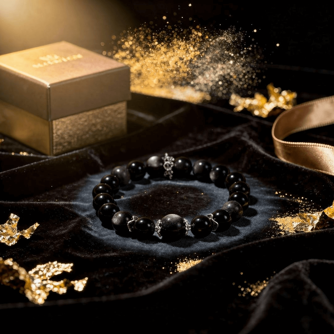 Royal Guardian Bracelet – Silver Obsidian - ASTROSOUL