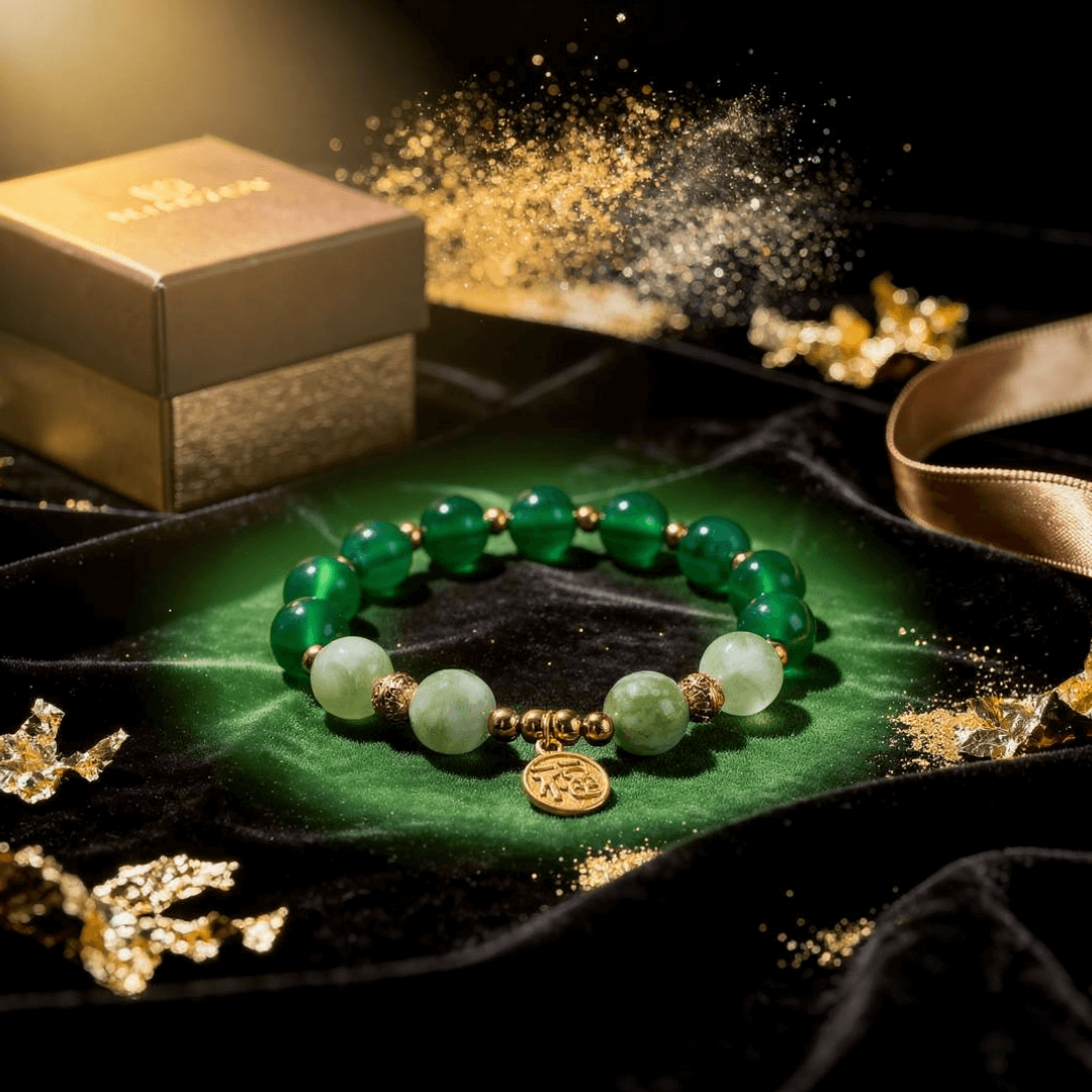 Royal Prosperity Bracelet – Green Agate & Xiuyu Jade - ASTROSOUL