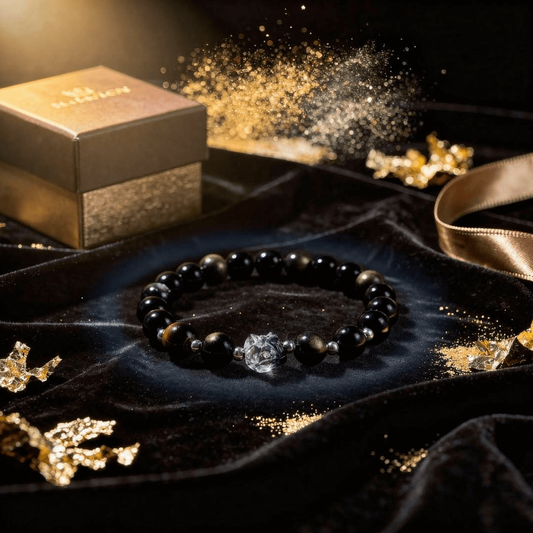 Royal Protection Bracelet – Silver Obsidian & Yellow Tiger Eye - ASTROSOUL