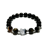 Royal Protection Bracelet – Silver Obsidian & Yellow Tiger Eye - ASTROSOUL