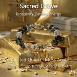 Sacred Grove – Rutilated Quartz & Moss Agate crystal Bracelet - ASTROSOUL