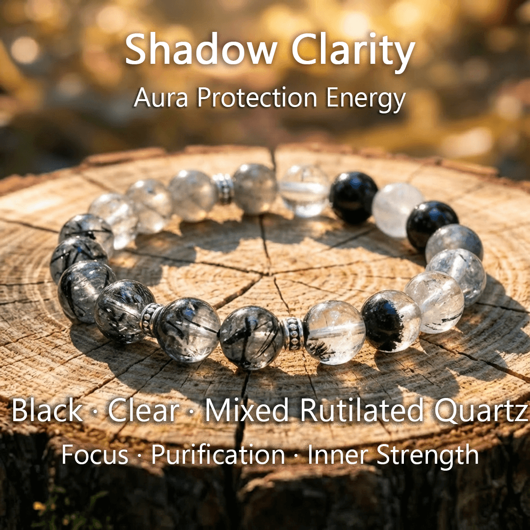 Shadow Clarity – Multi Rutilated Quartz crystal Bracelet - ASTROSOUL