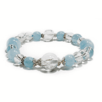 Sky Whisper – Aquamarine & Clear Quartz crystal Bracelet - ASTROSOUL