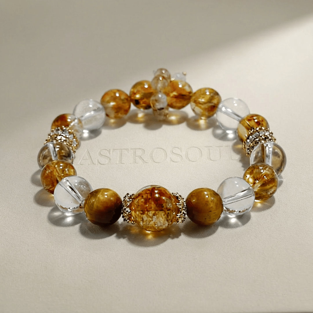 Solar Prosperity – Citrine & Golden Tiger crystal Bracelet - ASTROSOUL