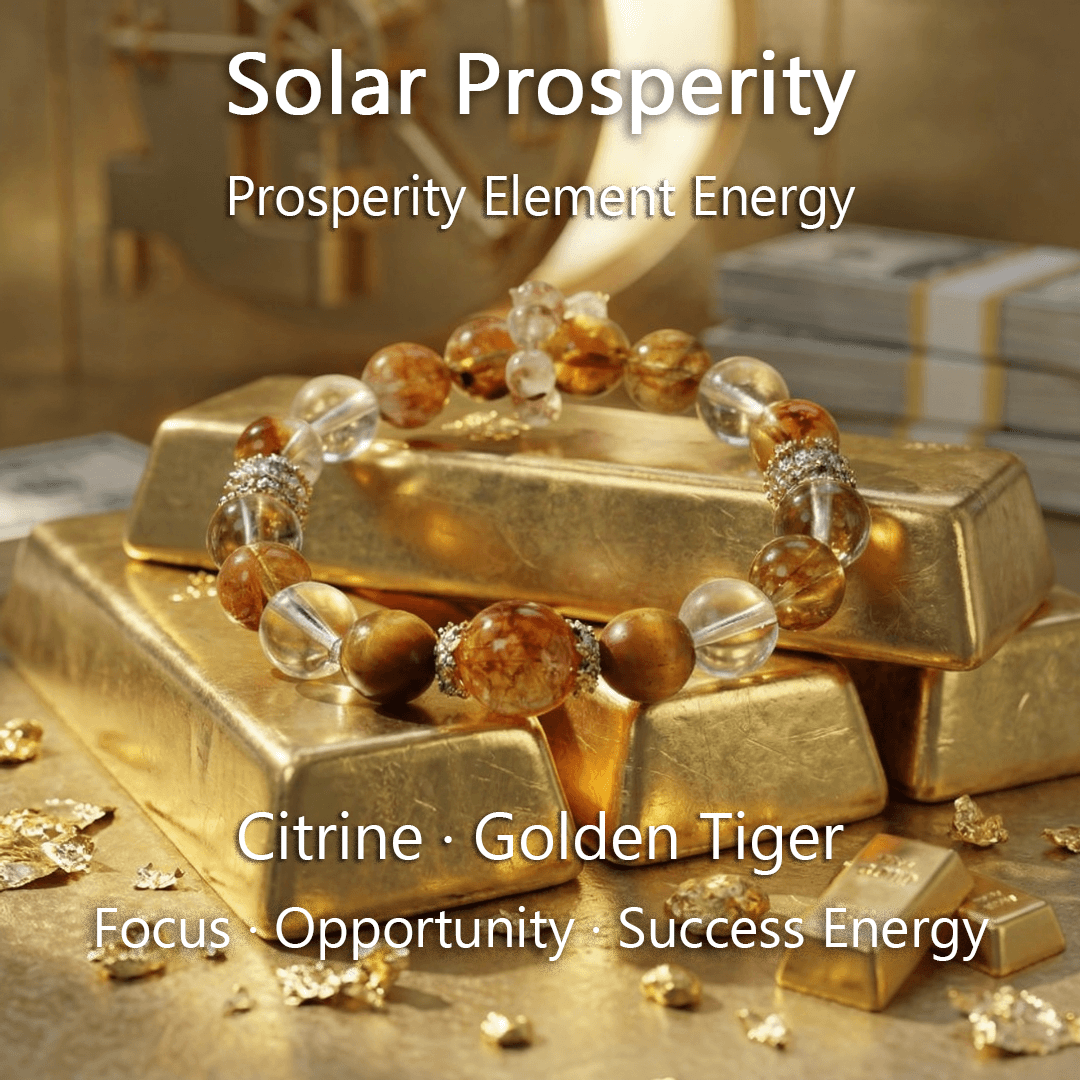 Solar Prosperity – Citrine & Golden Tiger crystal Bracelet - ASTROSOUL
