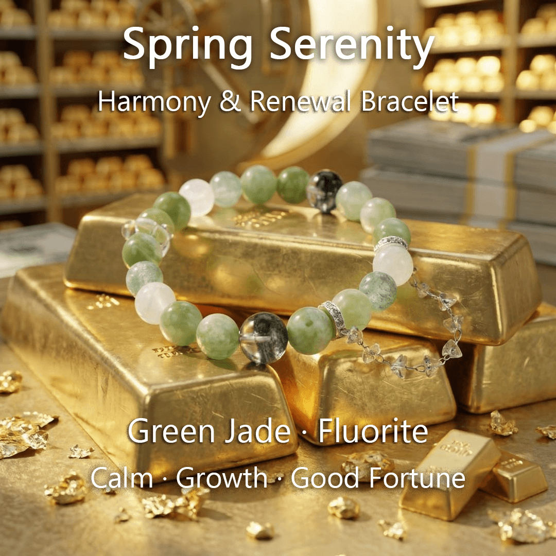 Spring Serenity – Green Jade & Fluorite crystal Bracelet - ASTROSOUL