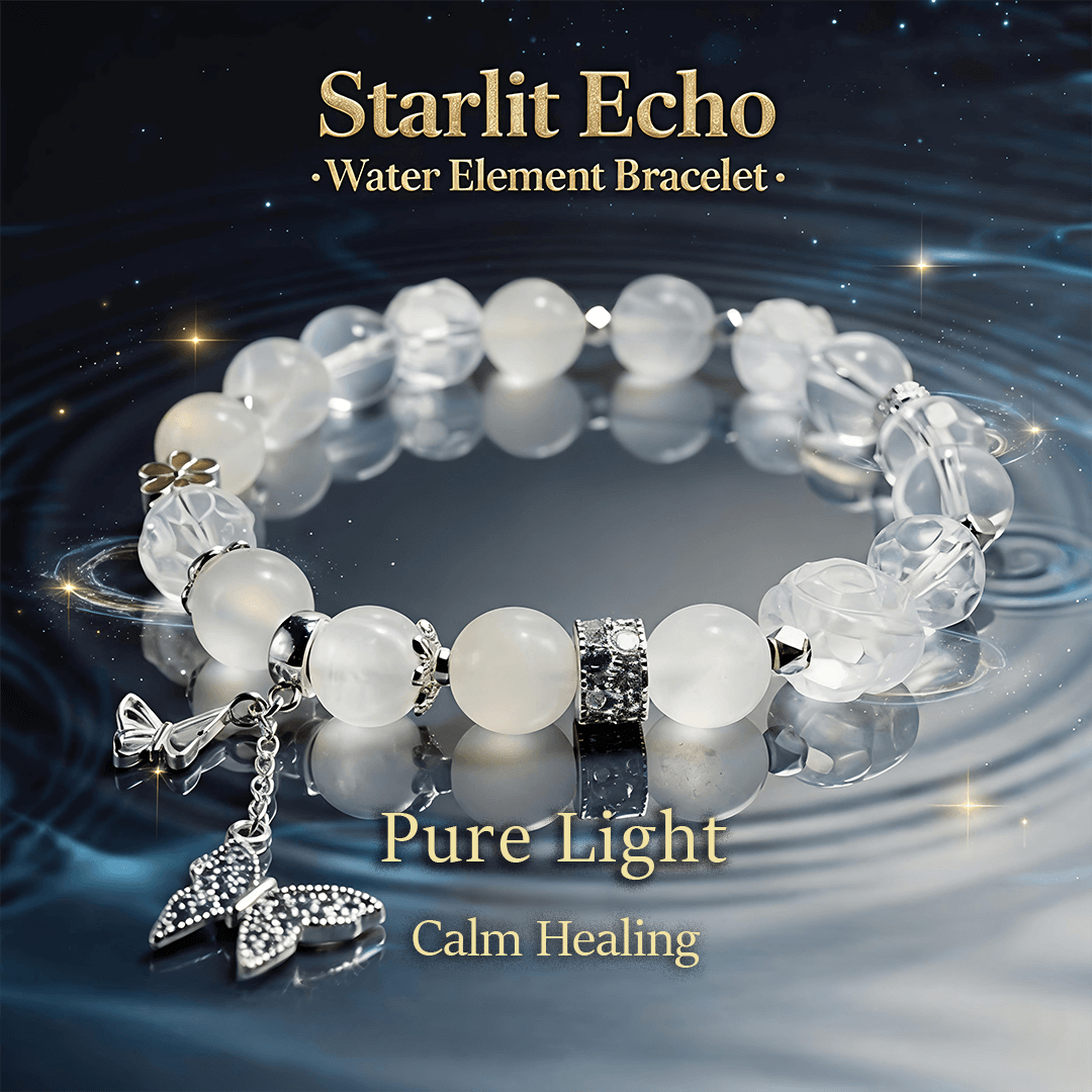 Starlight Dance – White Moonstone & Clear Quartz Bracelet - ASTROSOUL