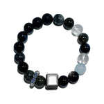 Starlit Echo – Labradorite, Obsidian & Aquamarine Bracelet - ASTROSOUL