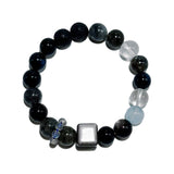 Starlit Echo – Labradorite, Obsidian & Aquamarine Bracelet - ASTROSOUL