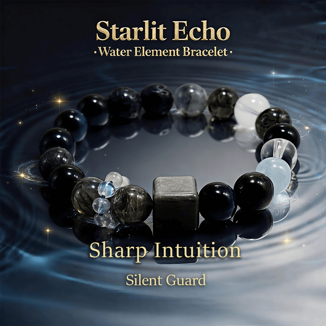 Starlit Echo – Labradorite, Obsidian & Aquamarine Bracelet - ASTROSOUL