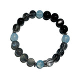 Stellar Flow – Black Rutilated Quartz, Labradorite & Aquamarine Bracelet - ASTROSOUL