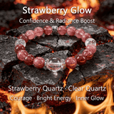Strawberry Glow Bracelet – StrawberryQuartz & Clear Quartz - ASTROSOUL