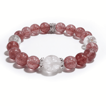Strawberry Glow Bracelet – StrawberryQuartz & Clear Quartz - ASTROSOUL